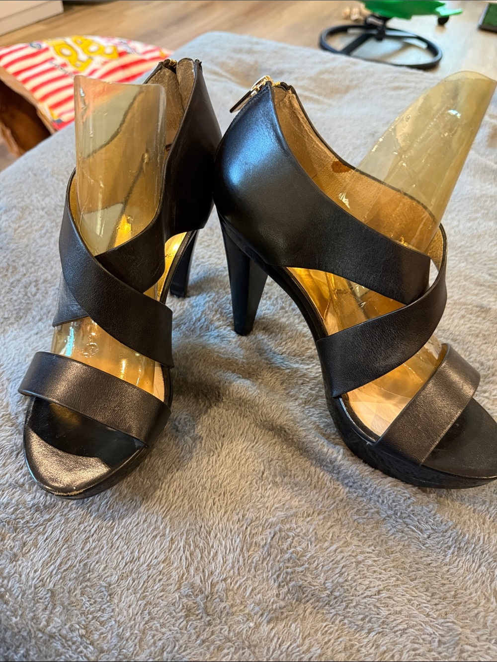 Michael Kors Black Crisscross High Heel Sandals